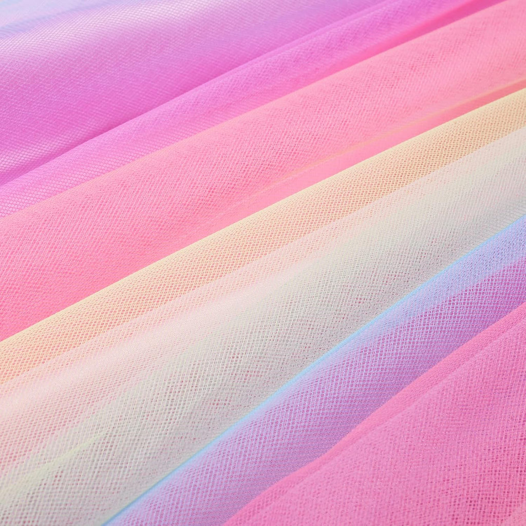 Little Girl's Sequin Sleeveless Mesh Rainbow Dress for Wedding Party