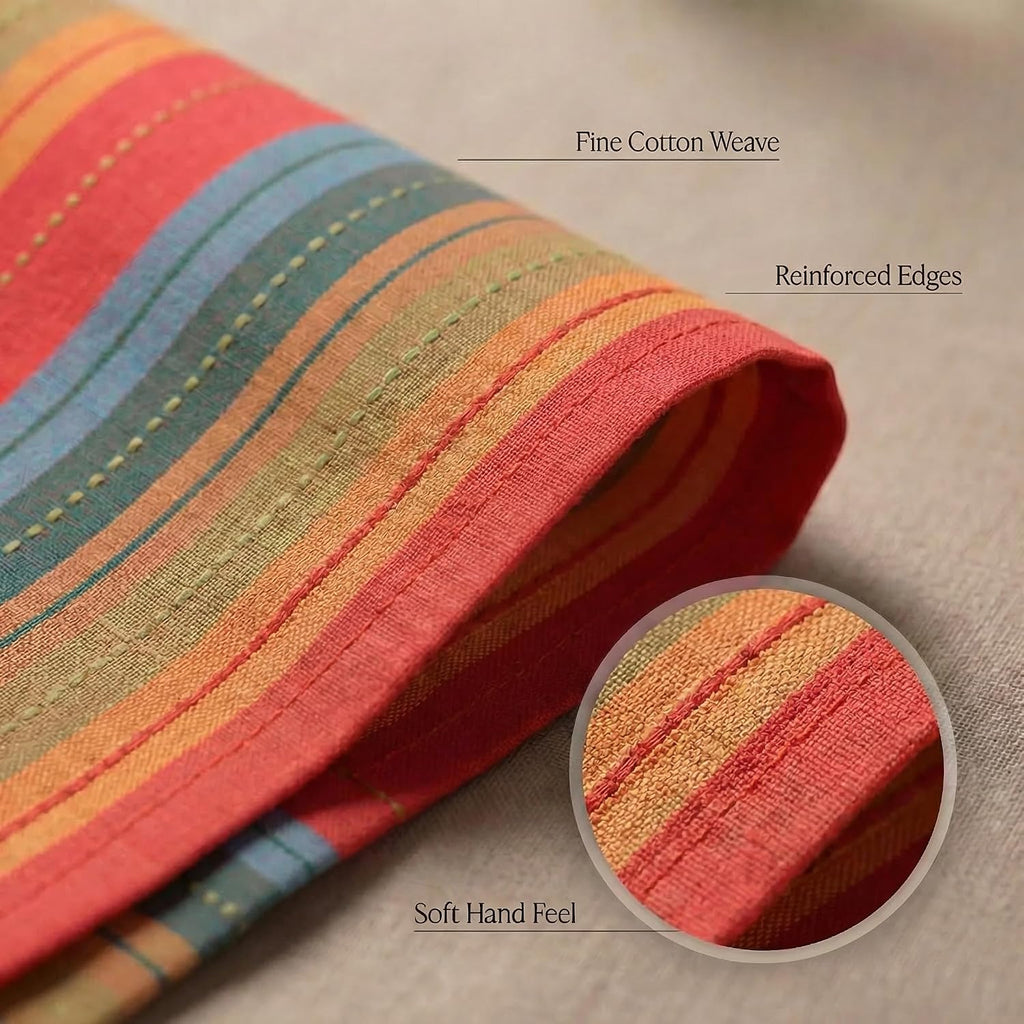Cloth Napkins Cotton 20x20 (Set of 12) Red Stripes
