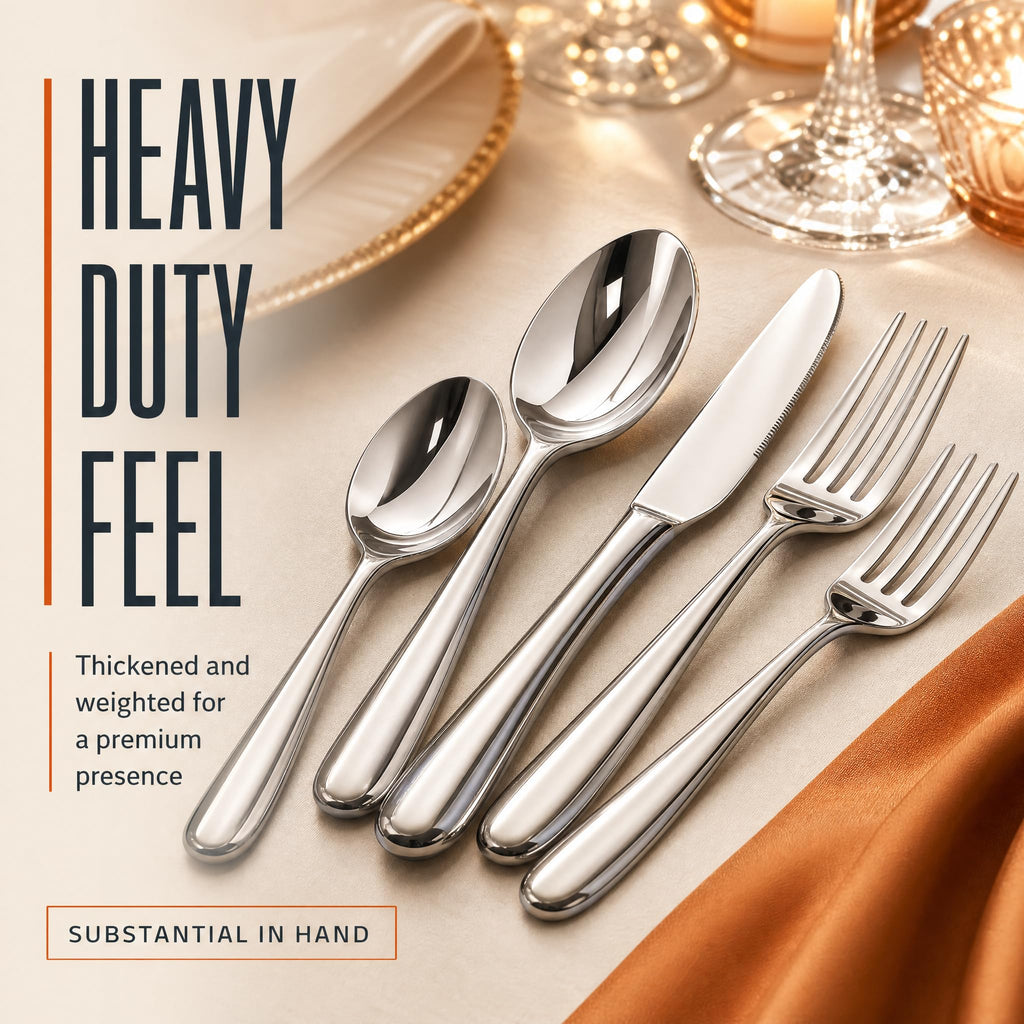 Silverware Set for 6, Heavy Duty Stainless Steel Silverware Set,30 Piece