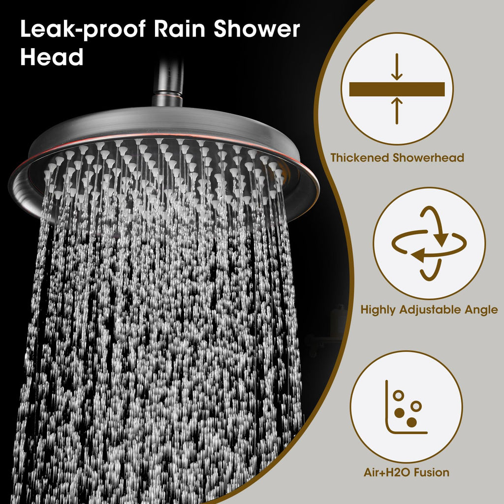 Shower System, 9 Inch Shower Faucet Set with Handheld, Bronze
