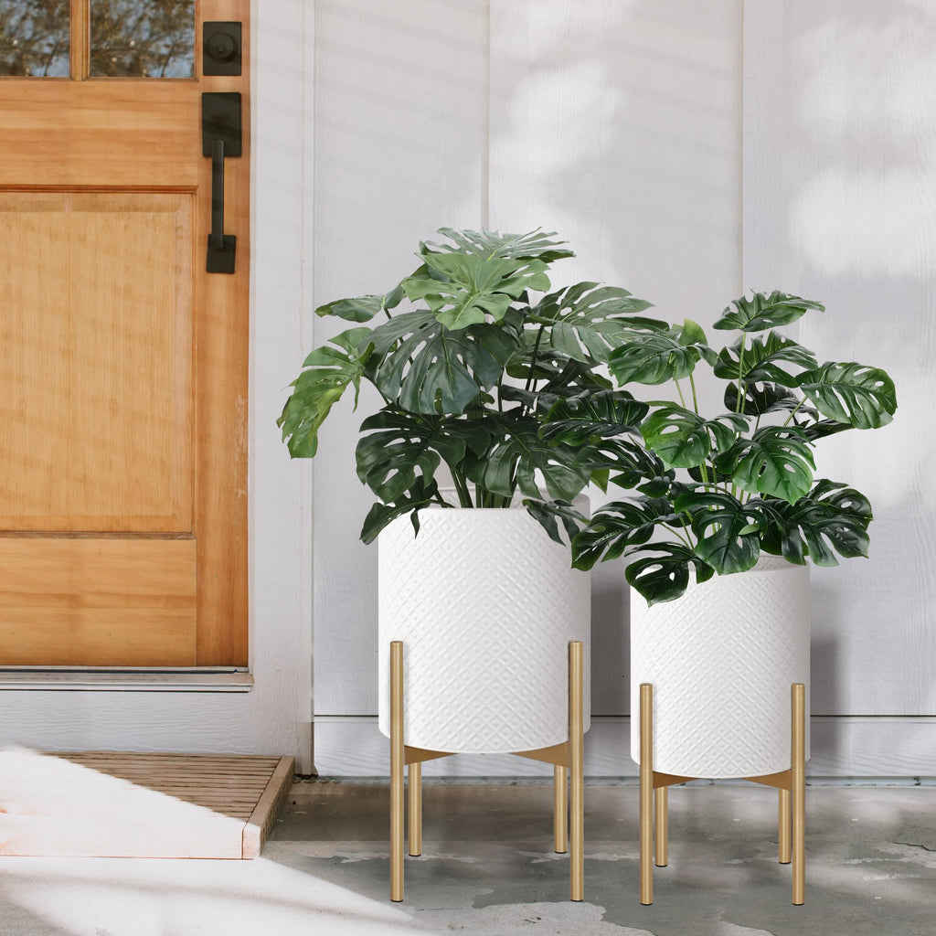 Modern Planters for Indoor Plants Set of 2 Planter with Stand