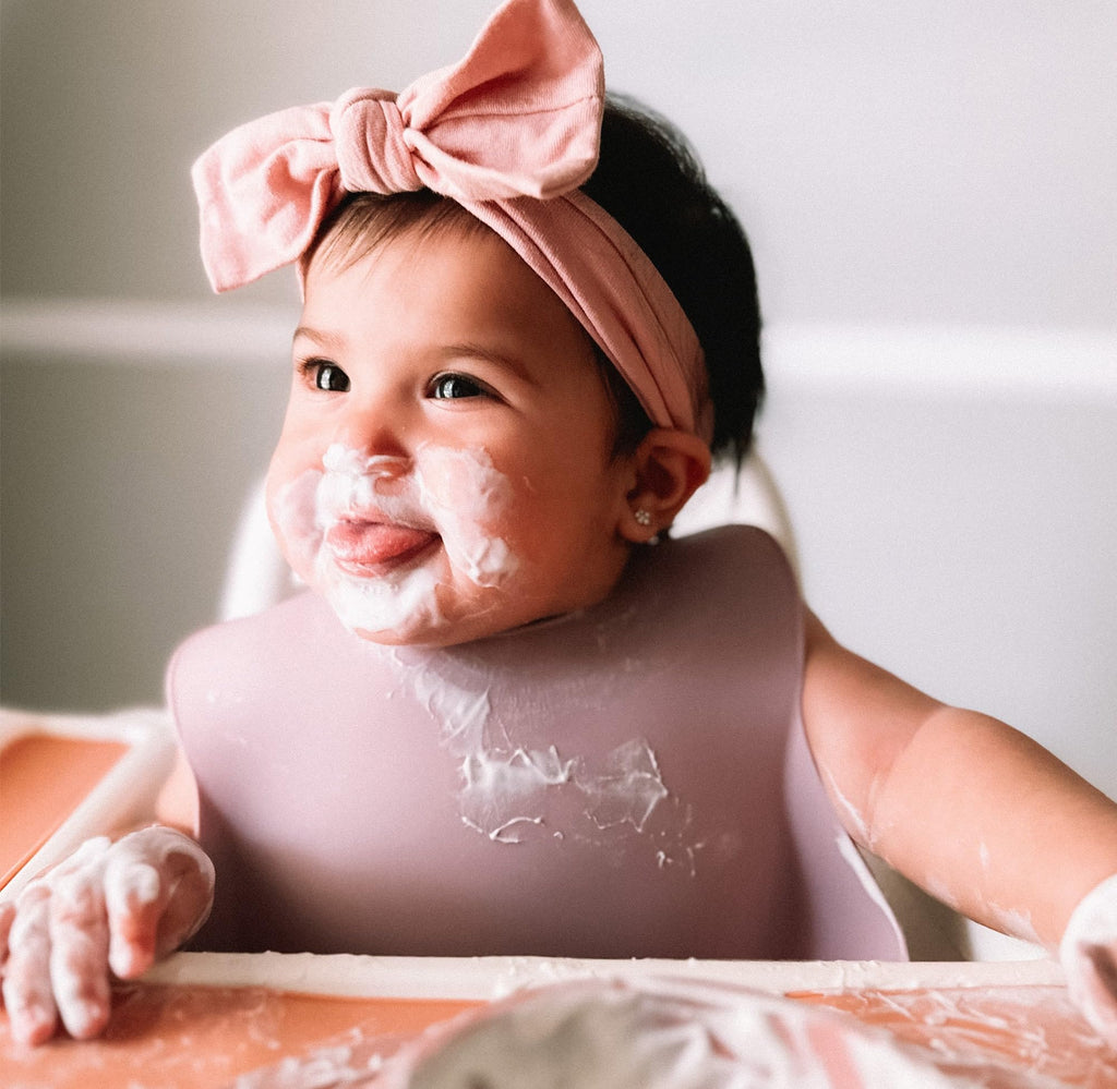 Silicone Baby Bibs Set of 2, BPA Free Waterproof Baby Bibs for Eating, Soft Adjustable Silicone Bibs for Babies 6-12
