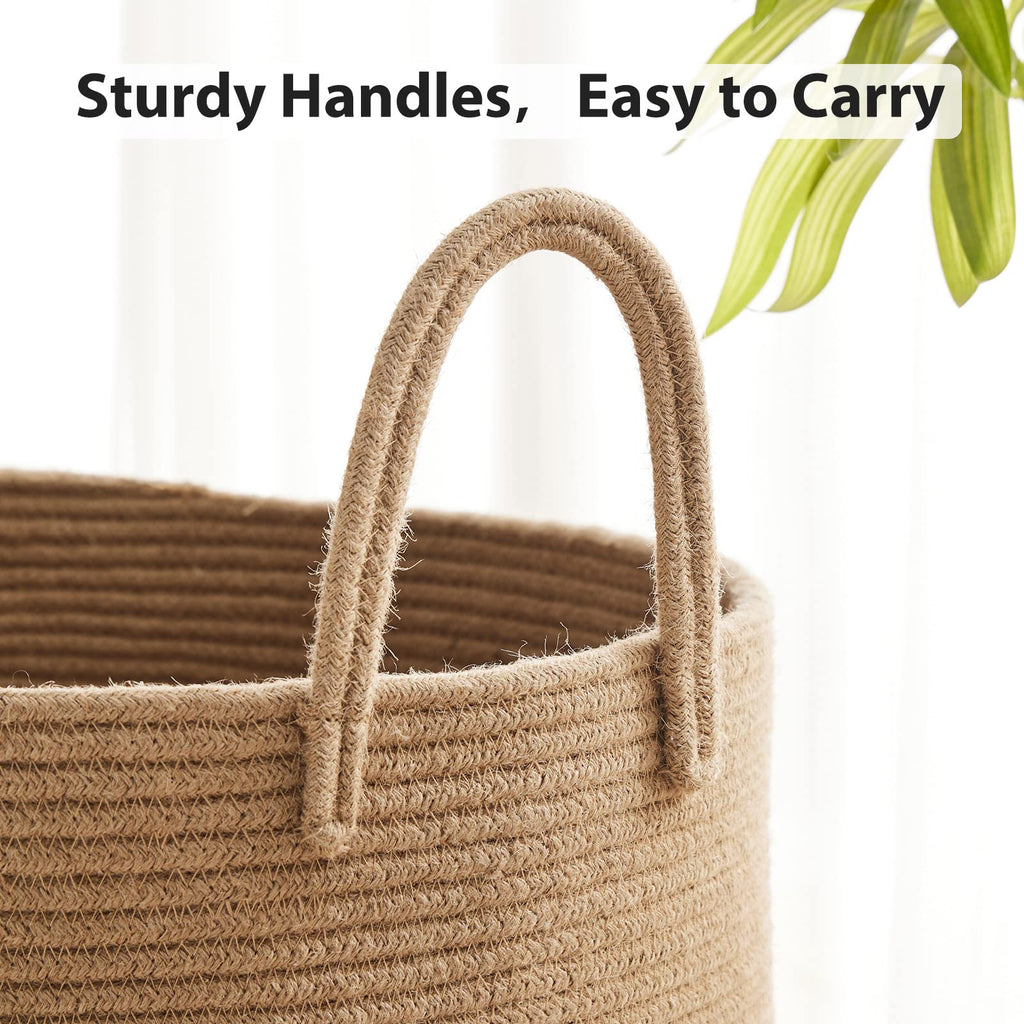 Jute Rope Laundry Hamper, 72L Tall Blanket Storage
