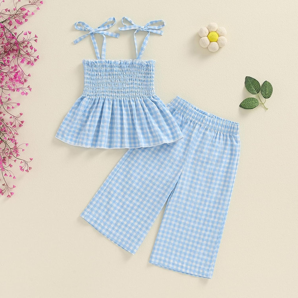 Infant Baby Toddler Girls Clothes Solid Color Sleeveless Camisole Linen Pants Set Baby Summer Outfits