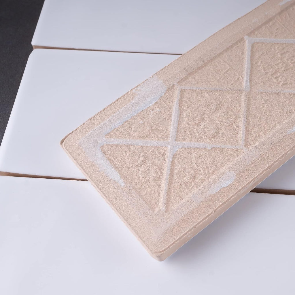 KE-BLS KEZMA - White Handmade Ceramic Wall Tile 3 in. x 12 in. Subway Tile Polished (1 Box)
