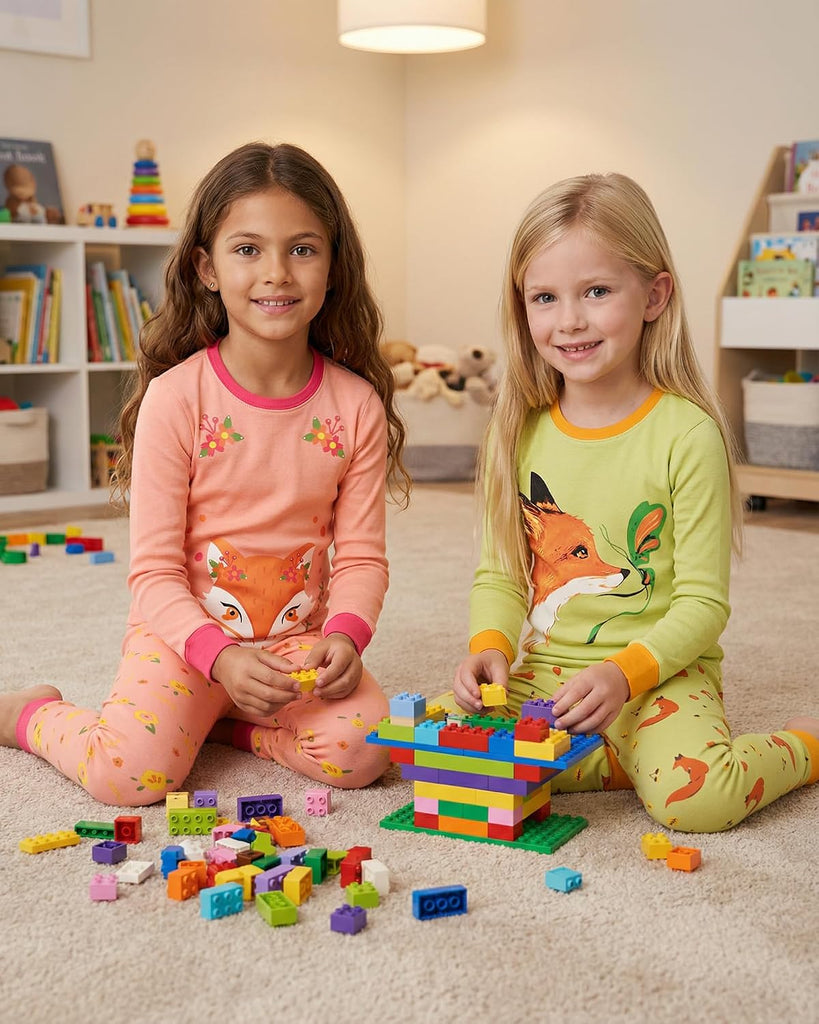 Girls 4 Pieces Cotton Pajamas Months