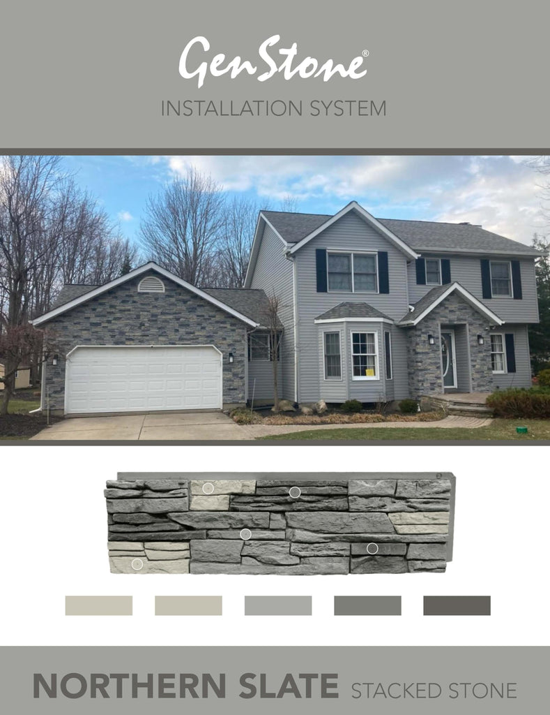 Faux Stacked Stone Ledger 42" x 2" x 3.5" in Northern Slate Color for Do It Yourself Friendly Home Improvement