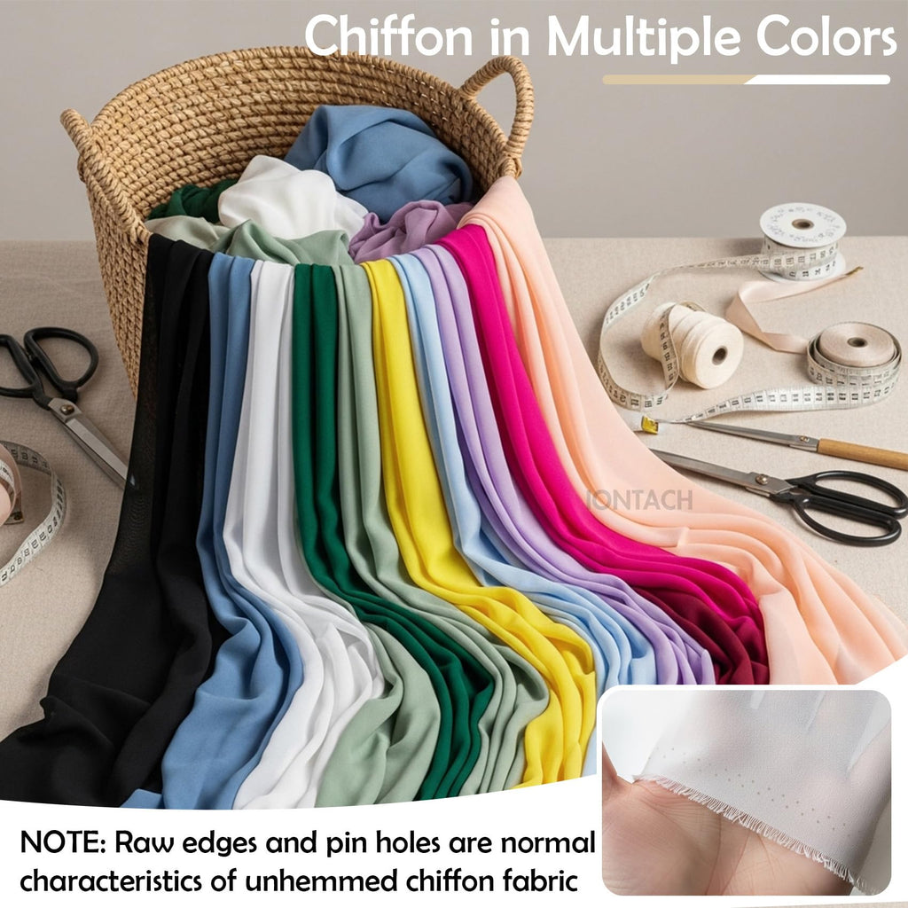White Chiffon Fabric by The Yard 60 Inch X 1 Yard