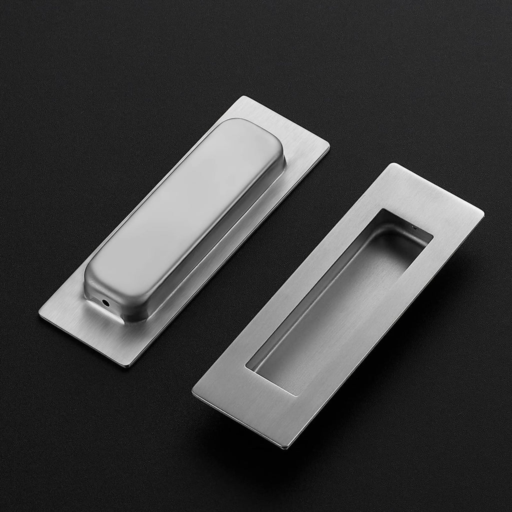 2 Pack Brushed Nickel Sliding Closet Door Handles, 5.9in Length
