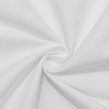 Cotton Poplin Fabric, 60 inches Wide (White, 1 Yard)