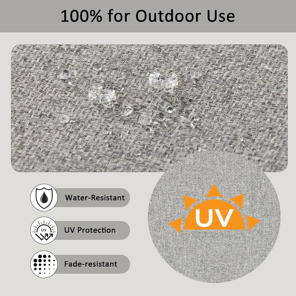 24x24 Inch Outdoor Deep Seat Cushions Set of 2,Thick High-Density Foam, Water-Resistant, Piped Edges & YKK Hidden