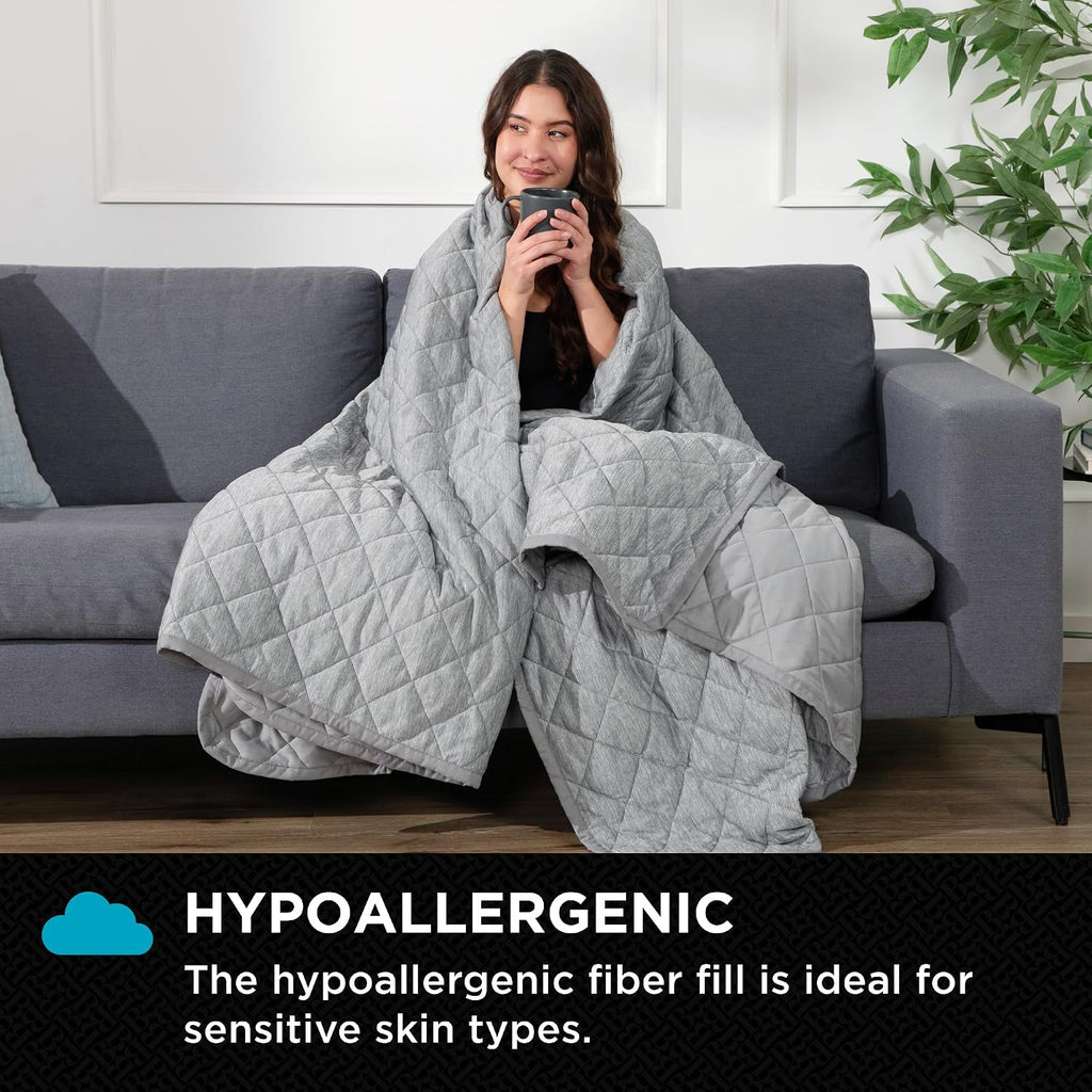 Cooling Blanket Queen Size - Cooling Down Alternative Blanket for Hot Sleepers, Reversible Cool Touch Fiber, Quilted