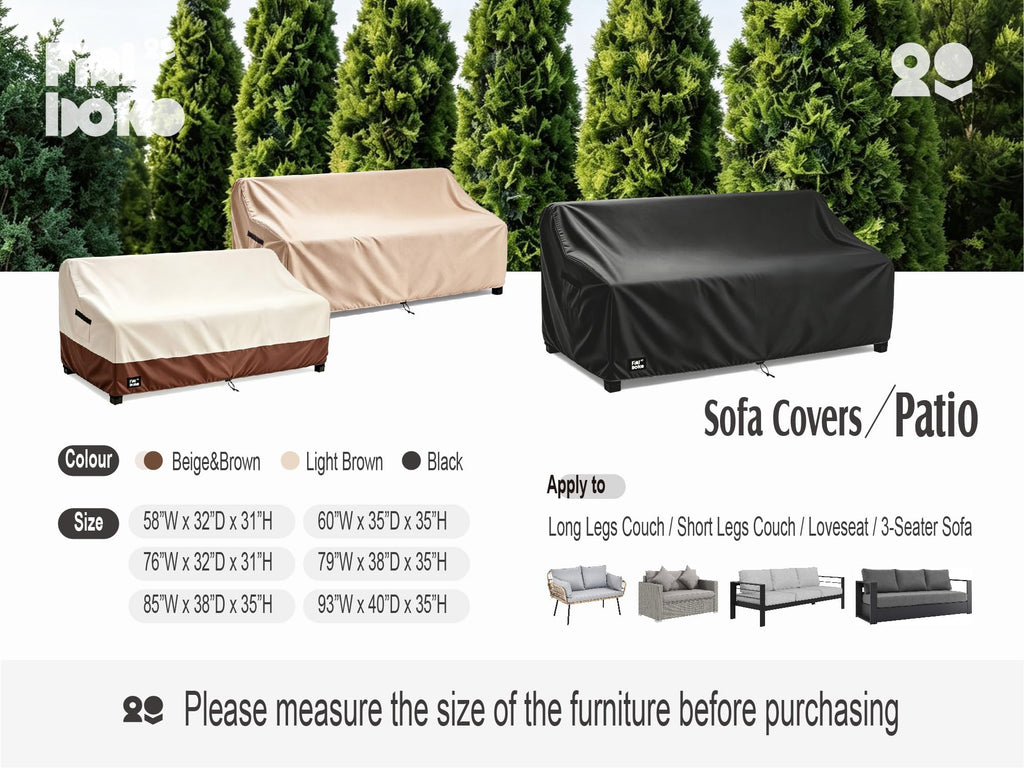 3-Seater Outdoor Sofa Cover, 93Wx40Dx35H inches Outdoor Furniture Covers Waterproof, 100% Waterproof Heavy Duty Patio