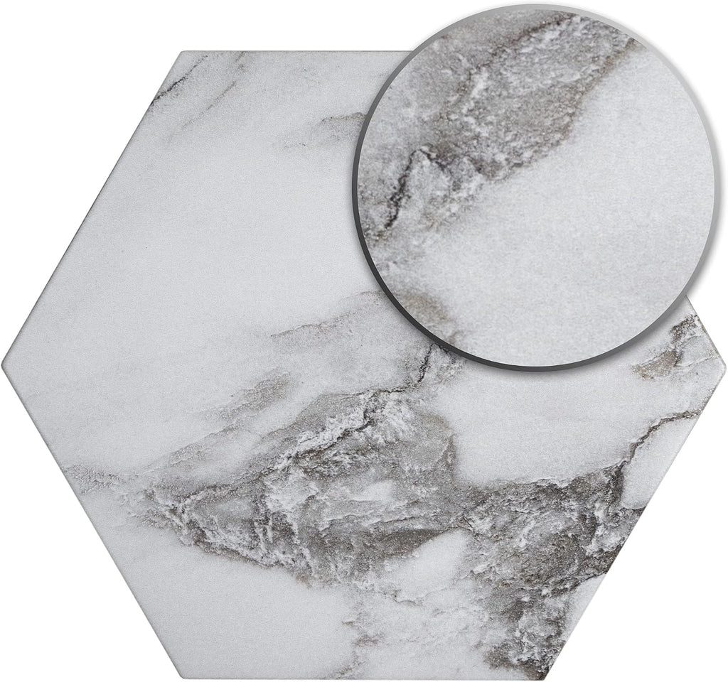 Marble Look Calacatta Majestic 7.7" x 8.9" Hexagon Porcelain Patterned Wall & Floor Tile (1 Box (9.05sqt))