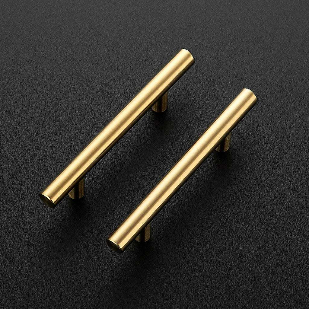 Brushed Brass Cabinet Handles Round Drawer Pulls 6 Inch 60 Pack