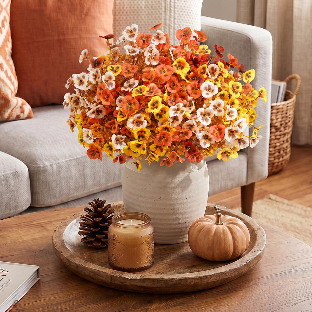 Fall Artificial Flowers for Outdoor, Faux Flowers for Garden Decor