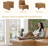 Modern Lounge Chair — Brown Faux Leather