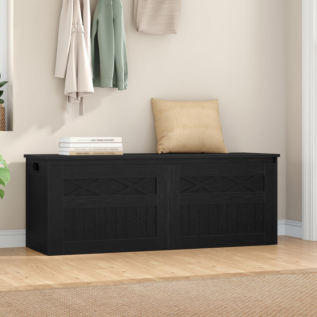 47 inches Rustic Storage Chest and Bench | 59 Gal | 330lb Seat