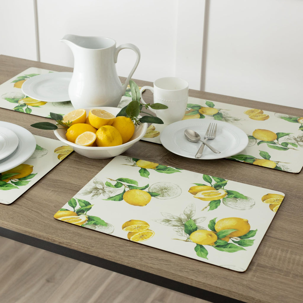Cork Placemats Set of 4 (Lemons, 12" x 16")