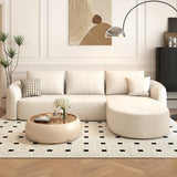 111" Modular Sectional Couches Luxury Modern Curved Back Sofa,Minimalist Comfy L-Shape Boneless Cloud Couch for Living