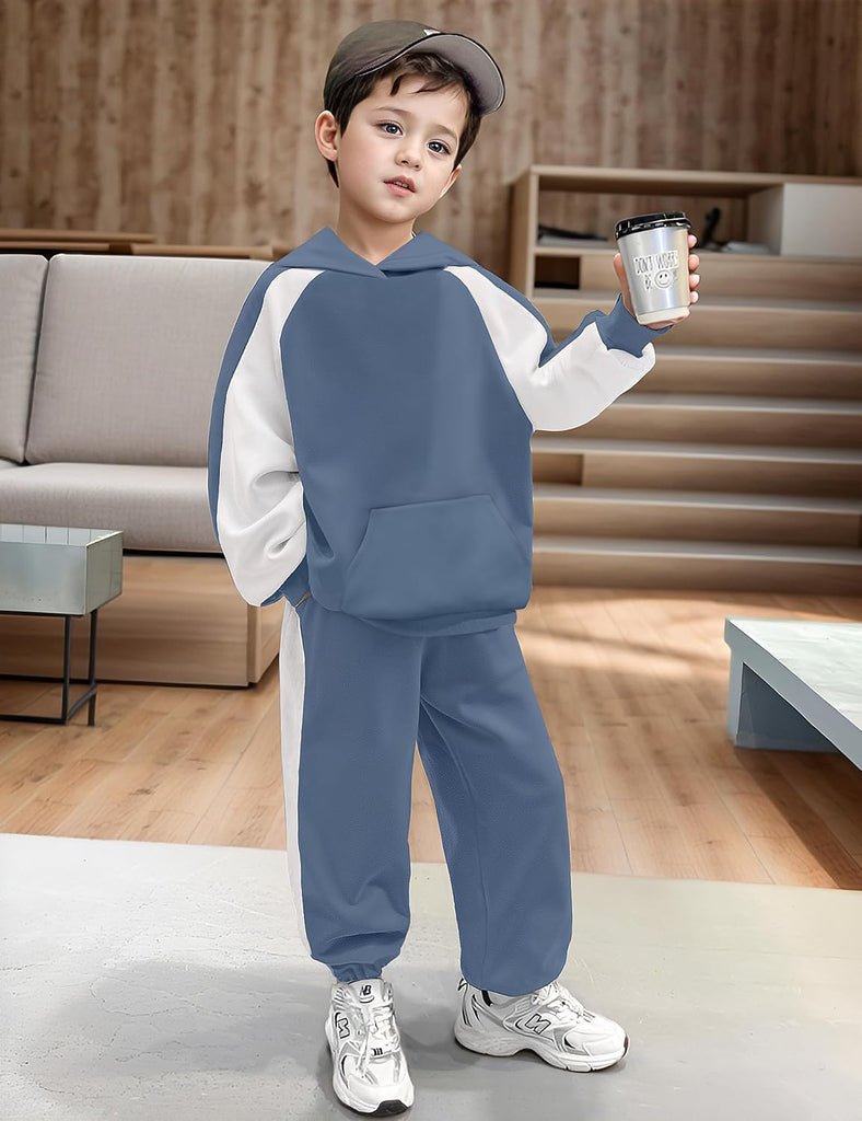 Boys Clothes 2 Piece Color-Block Striped Boys Outfits Hoodies Sweatshirt Pants Set Fall Winter Kids Clothes