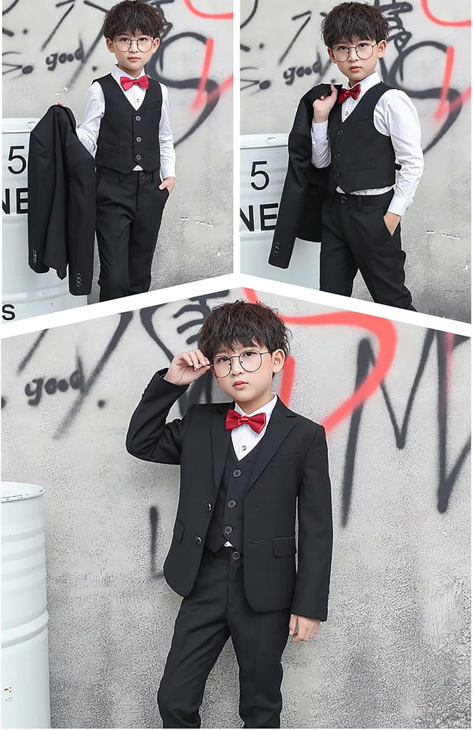 Boy's 4 Button Formal Suit Vest Slim Child's Waistcoat