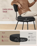 Boucle Dining Chairs Set of 2, Upholstered Kitchen Dining Room Chairs with Curved Backrest and Steel Frame