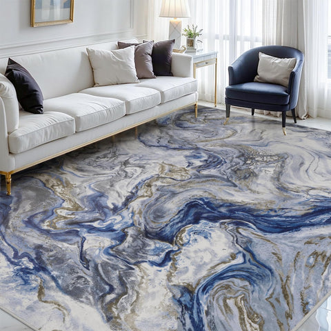9x12 Area Rugs for Living Room, Modern Abstract Rug for Bedroom, Contemporary Machine Washable Rug