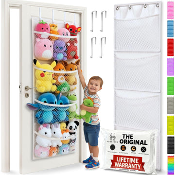 The Original Stuffed Animal Storage (Patented) - Over Door Organizer for Stuffies, Baby Ideas Holder, Toy Plush