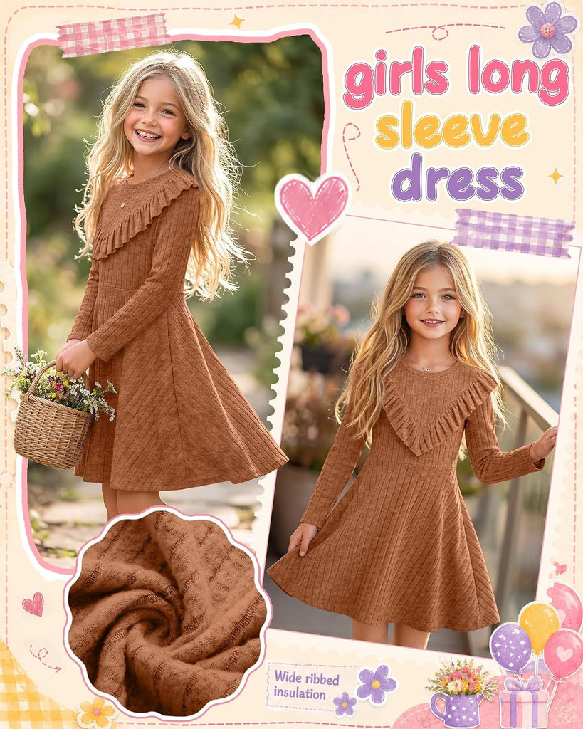 Girls' Long Sleeve Sweater Dress