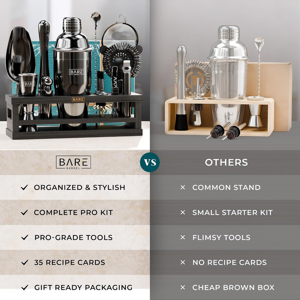 Mixology Bartender Kit Bar Set | 16-Piece Cocktail Shaker Set | Martini Barware Mixing Tools Bartending | Incl. 35 - Set of 16