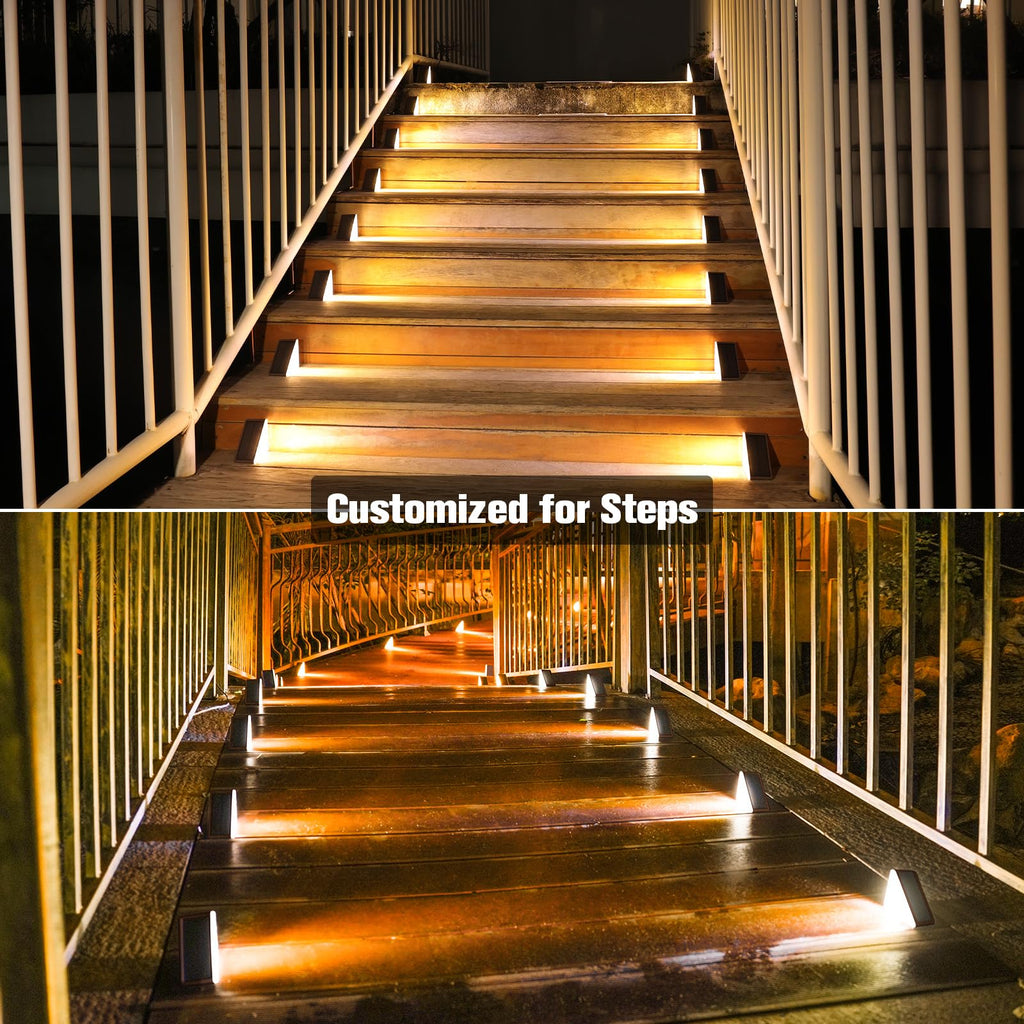 Solar Step Lights Outdoor Waterproof, LED Outdoor Stair Lights