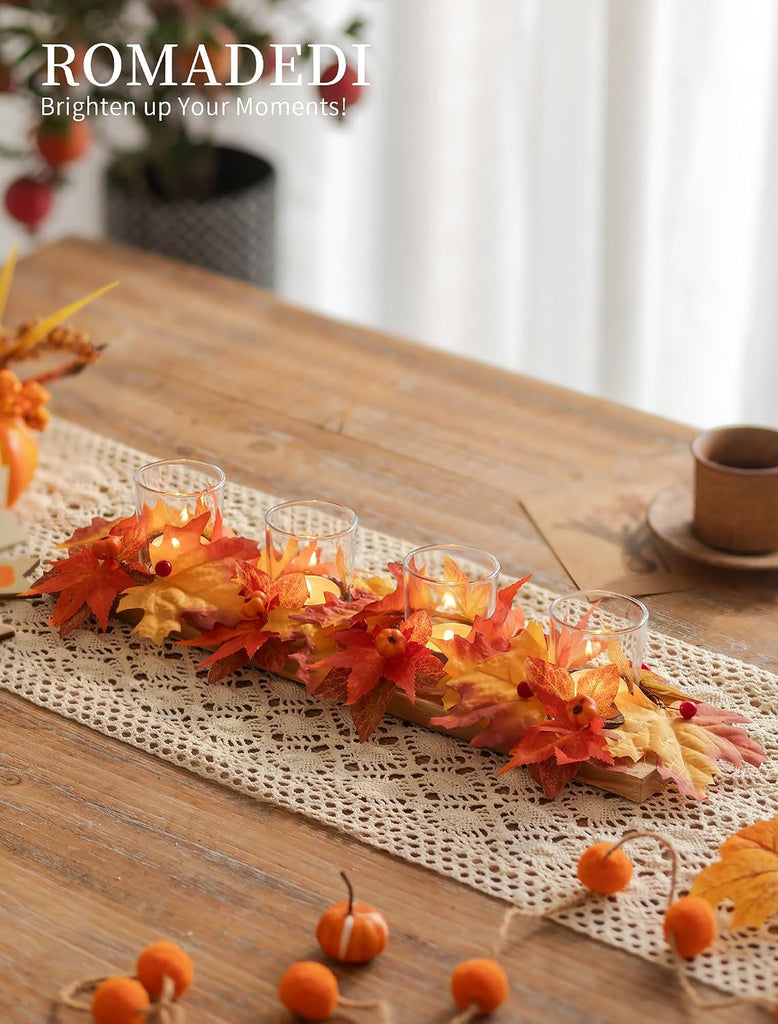 Fall Table Centerpiece, Thanksgiving Decor, 15.7 - Set of 4