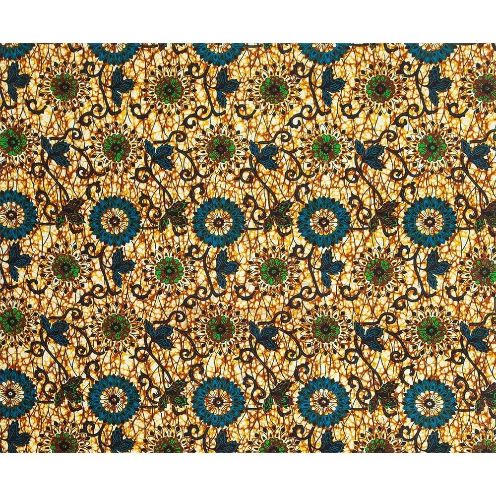 African Fabric Ankara Print Polyester Material Kente Cloth Fabric for DIY Sewing Dress 6630