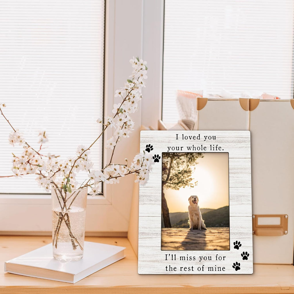 Dog Memorial Picture Frame 5x7, Memorial Pet Photo Frame, Dog Memorial Gifts for Loss of Dogs, I'll Miss You Loss