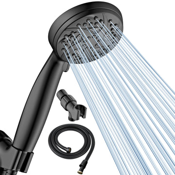 6-Mode Shower Head with Handheld, High Pressure Handheld Showerhead, Black