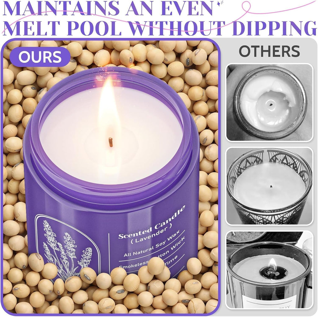 Lavender Scented Soy Candle for Women & Men, 7.6 Oz, 2 Packs