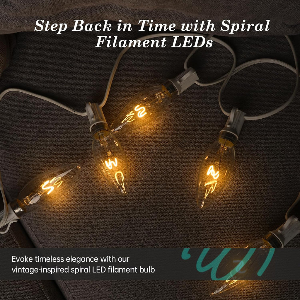 E12 CA10 25 Watt Equivalent Clear LED Candelabra Bulbs,2700K Dimmable