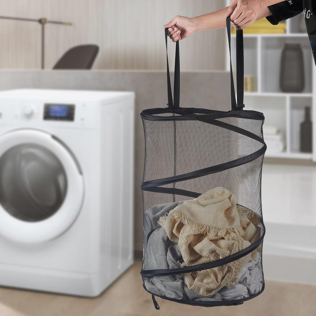 Mesh Popup Laundry Hamper 115L Foldable Laundry Basket Extra Large Capacity Collapsible Clothing Storage Basket with