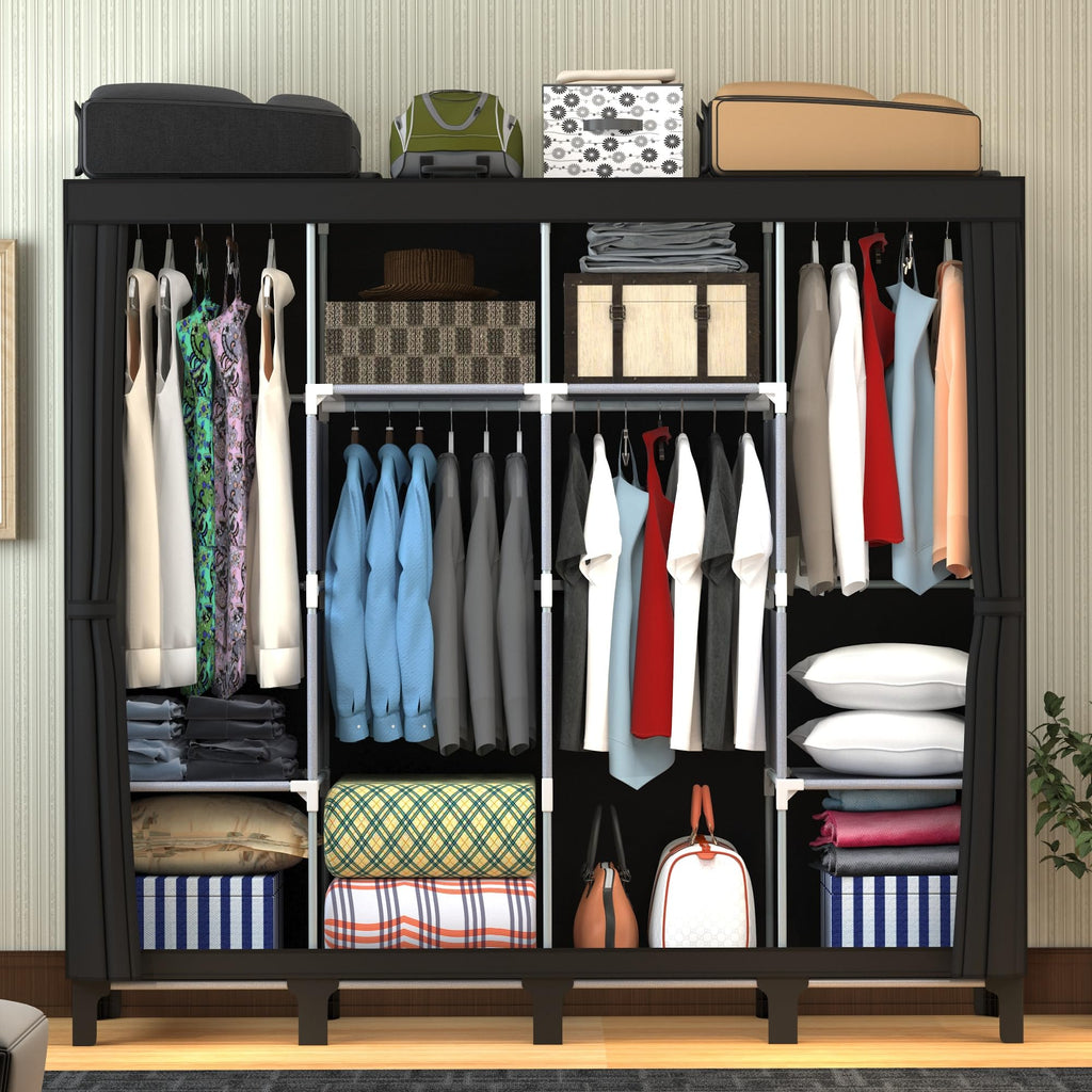 Portable Closet , 67" H x 67.7" H (Black, X-Large)