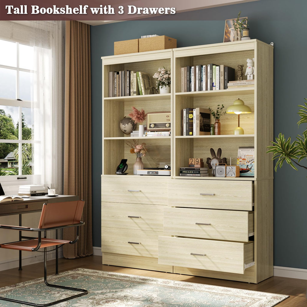 47.2" Closet Drawers System,Closet System with 3 Drawers,White Oak