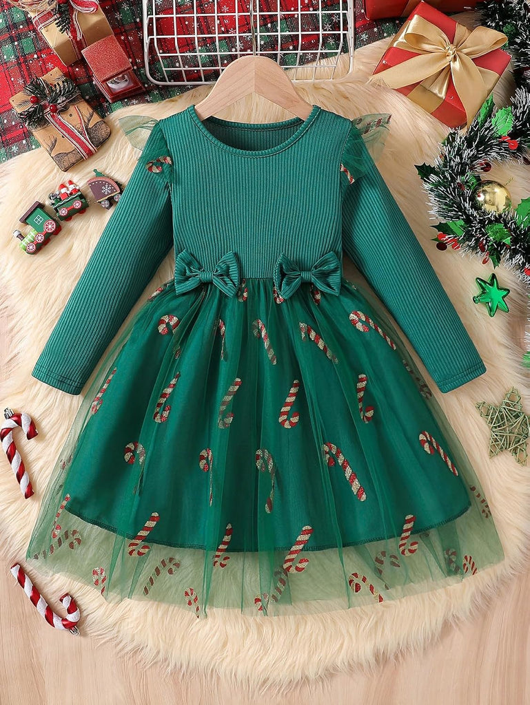 Long Sleeve Tulle Party Dresses for Holiday Birthday Special Occasion