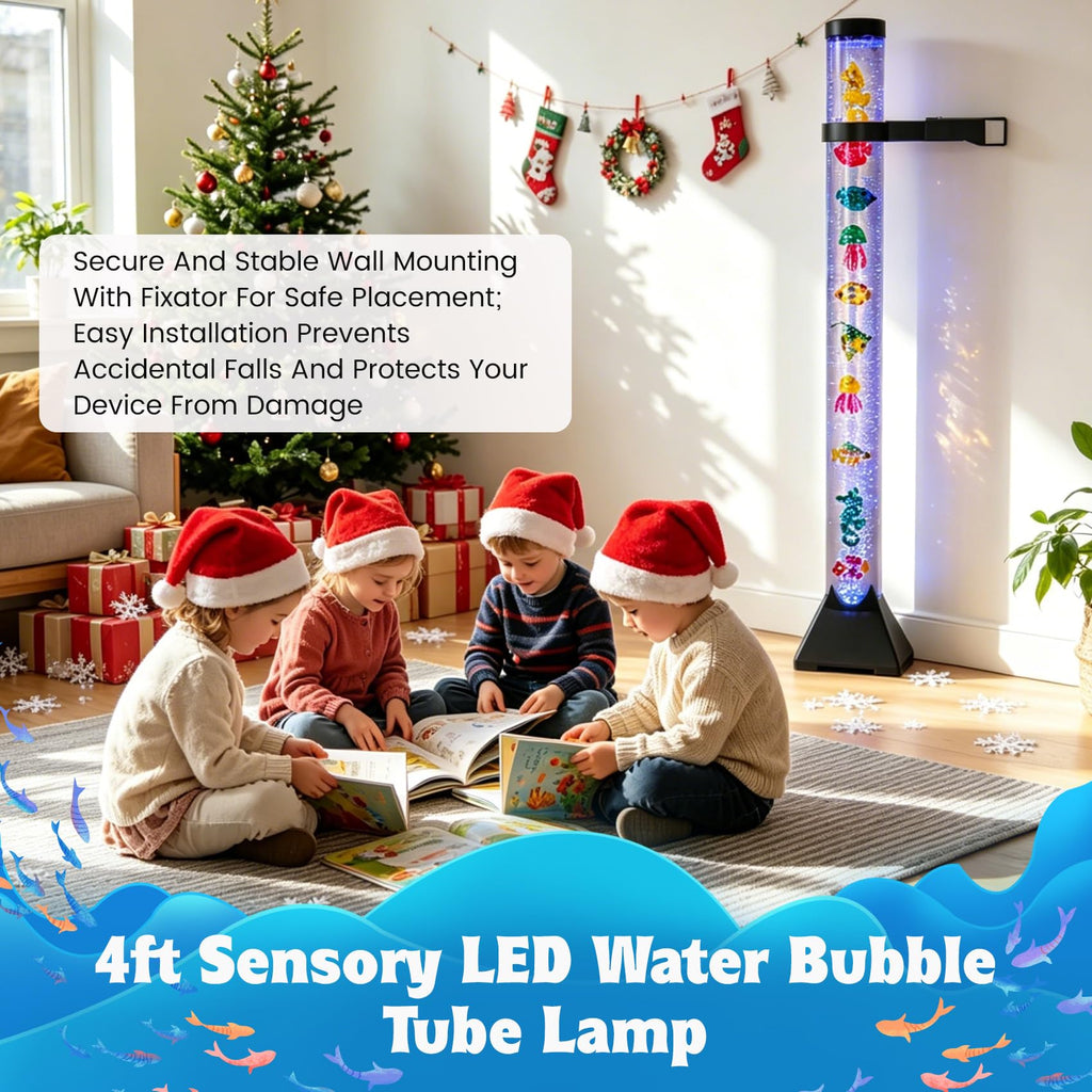 Inspired Nelson Style 4FT Sensory LED Water Bubble Tube Lamp with a Bracket