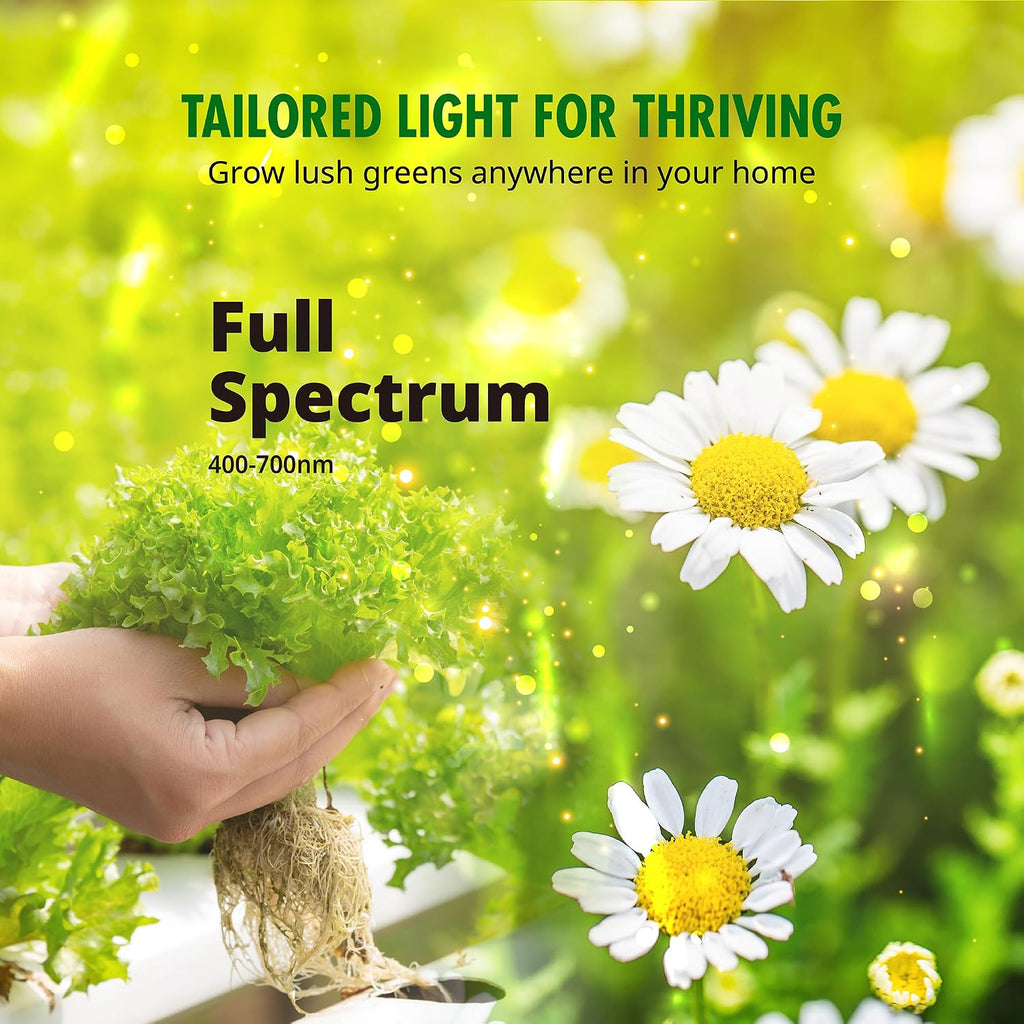40W Full Spectrum LED Grow Light Bulb E26 Base 49 umol/s PPF Plant Lamp