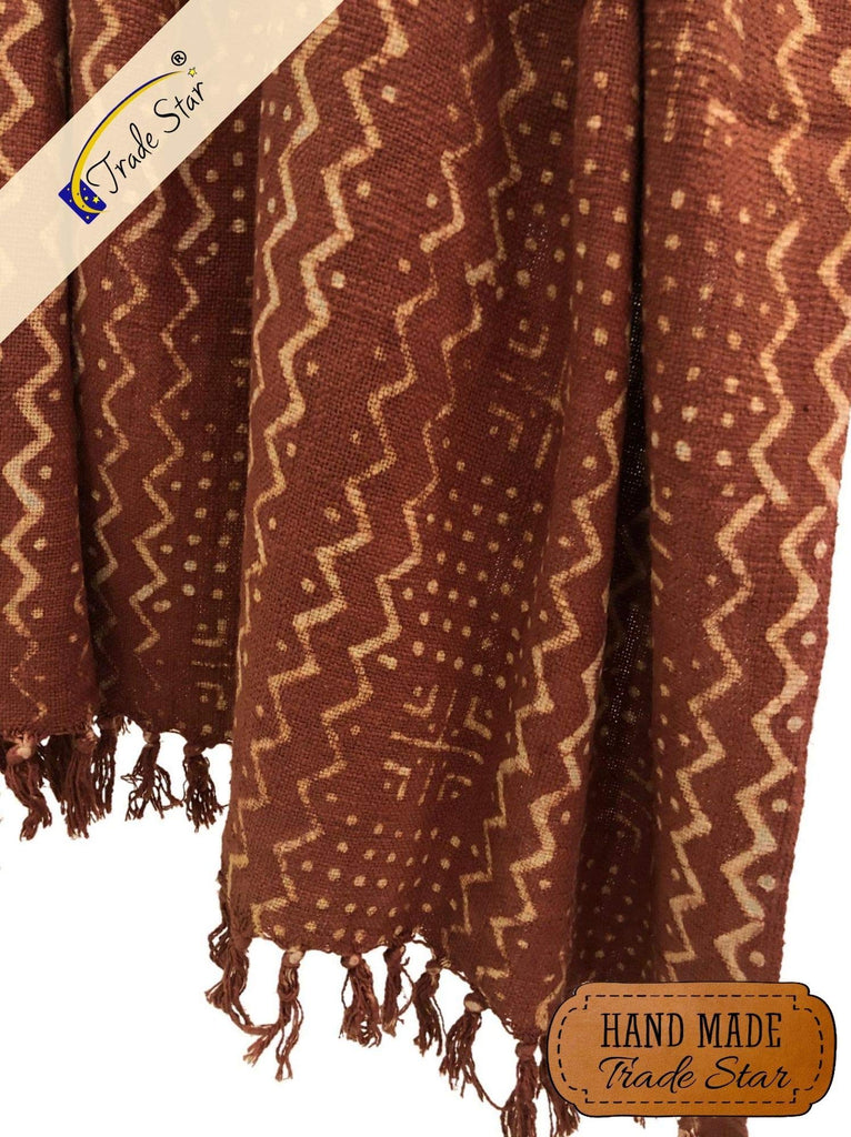 Star 100% Cotton Throw Blanket Hand Block Print Boho Blanket Mudcloth Cozy Throw Blanket warming Sofa Wedding Gifts