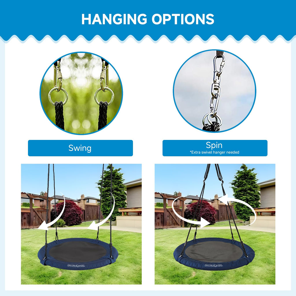 Saucer Swing - 40 Inches Tree Swing for Kids & Adults, Heavy-Duty 700lbs Capacity, Eco-Friendly Hanging Bird Nest