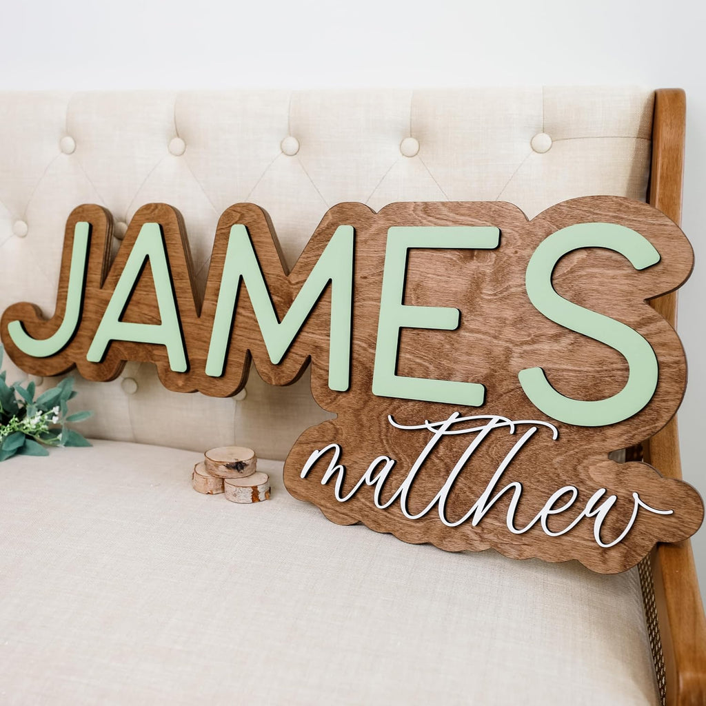 Wooden Name Signs, Baby Name Sign, Name Signs for Kids Room, Custom Plaque, Nursery Wall Art, (Quinn Gloria)