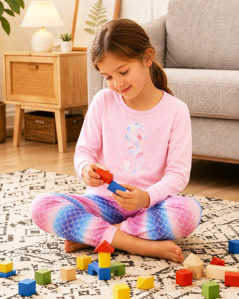 Girls Piece Pajamas Set Soft Long Sleeve Sleepwear