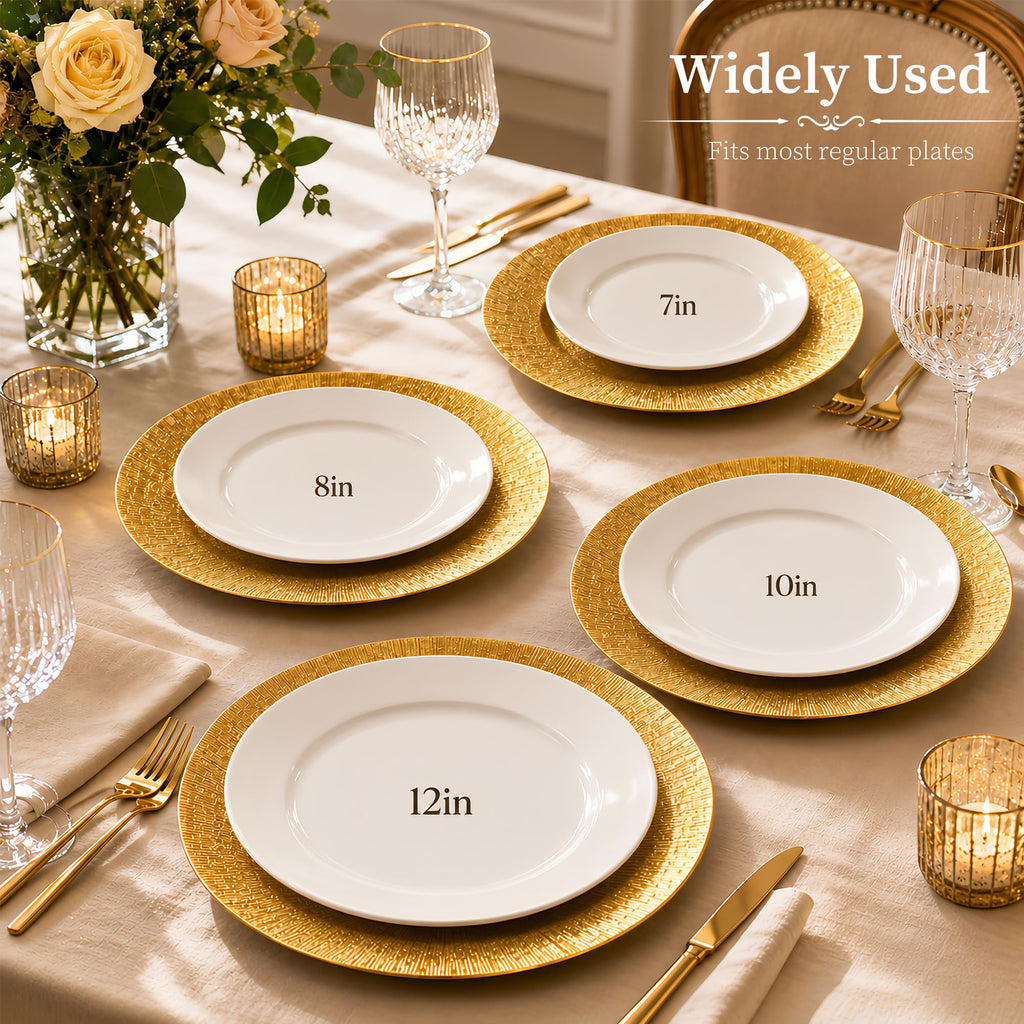 13'' Chargers for Dinner Plates, Bulk 50pcs