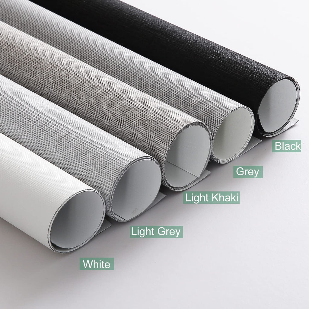 Custom Size Cordless 100% Blackout Roller Shades with Textured Pattern Roller Blinds for Windows UV Protection